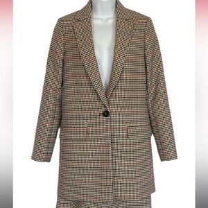 Massimo Dutti Checkered Blazer Jacket Size 38